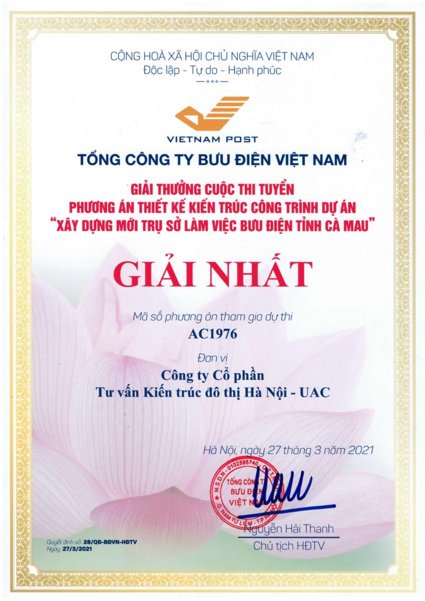 Giải thưởng BĐ CA MAU 2021 - Giải nhất